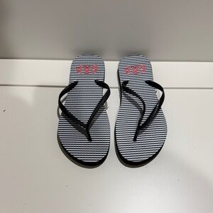 GAP Kids Striped Black and White Flip Flops